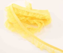 Elastický volánik - žltá - šírka 1,8 cm