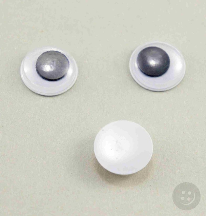 Self adhesive plastic wiggle eyes - black, white, transparent - diameter 1,2 cm