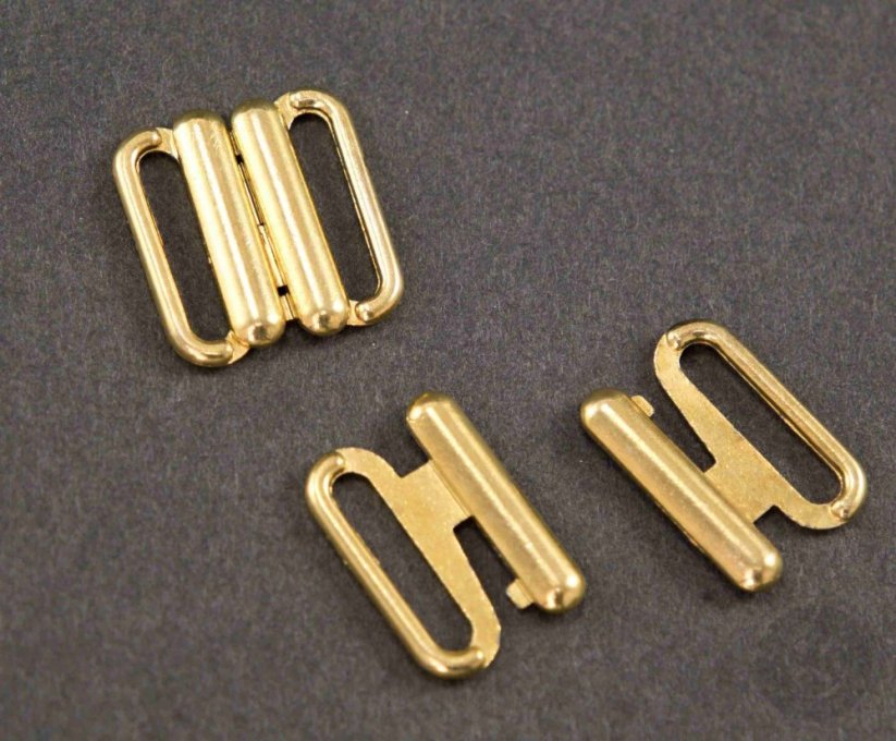 Podprsenkové zapínání průvlek 1,5 cm - zlatý kov