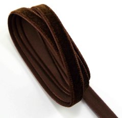 Velvet ribbon - brown - width 1 cm