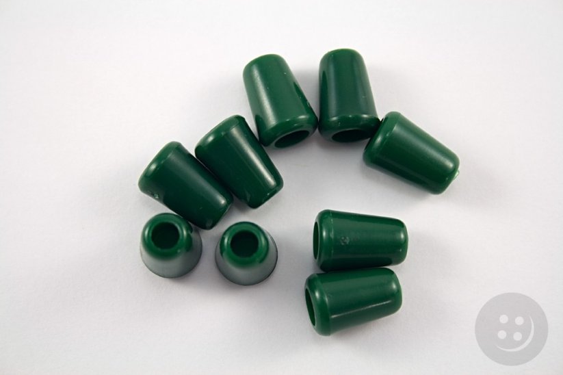 Plastová koncovka - tmavě zelená - průměr průvleku 0,5 cm