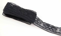 Silonová krajka -  černá - šířka 2,2 cm