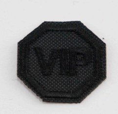 Nažehlovací záplata - VIP - černá - rozměr 2,2 cm x 2,2 cm