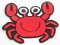 Iron-on patch - crab - red - size 5.5 cm x 5 cm