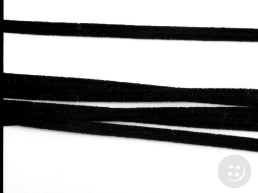 Faux textile suede leather cord - black - width 0.4 cm