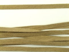 Faux textile suede leather cord -  medium beige - width 0.5 cm