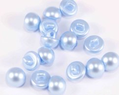 Pearl button with bottom stitching - light blue pearl - diameter 0,9 cm