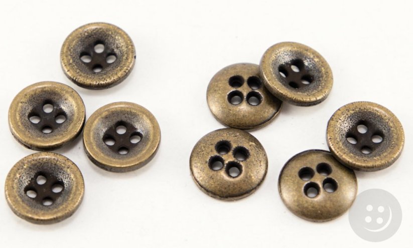 Metal button - antique brass- diameter 1 cm
