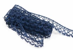 Guipure lace trim - dark blue - width 1,8 cm