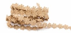 Guipure lace flower trim - light cocoa - width 1,2 cm