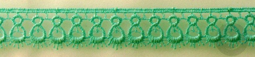Guipure lace trim - cyan - width 1,8 cm