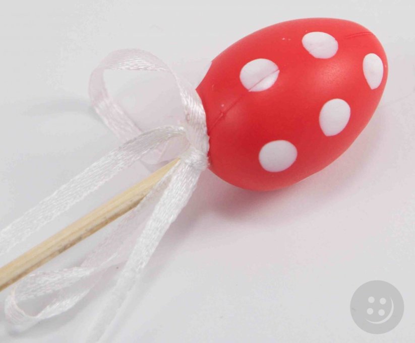 Small Easter Eggs with polka dots on a stick - red, light blue, green, purple, pink, orange