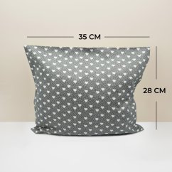 Bylinkový vankúšik Levanduľové pohladenie - šedý so srdiečkami - rozmer 35 cm x 28 cm