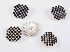 Luxury strass button - black crystal - diameter 2 cm
