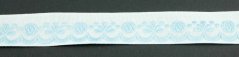 Krojová stuha - biela, svetlo modrá - šírka 2 cm