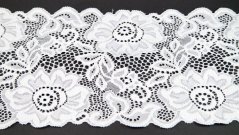 Silonová krajka - elastická bílá - šířka 13,5 cm