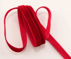 Sametová stuha - červená - šířka 1,6 cm