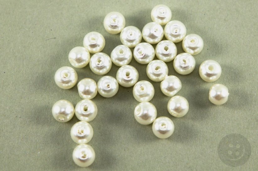 Glass beads - pearl - diameter 0.5 cm
