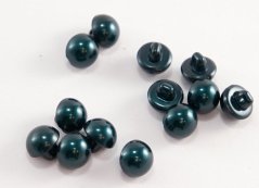 Gombík perlička so spodným prišitím - tmavo zelená - priemer 0,9 cm
