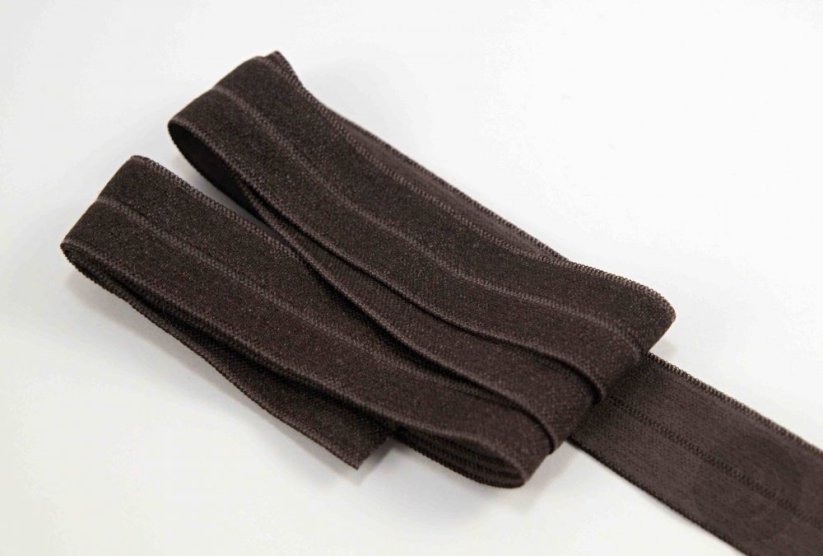 Fold over elastic trim - brown - 1,9 cm