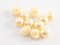 Pearl button with bottom stitching - yellow - diameter 0,9 cm