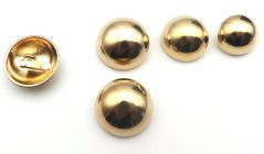 Luxuriöser goldener Metallknopf mit Steg, extra gewölbt, Durchmesser 2,25 cm