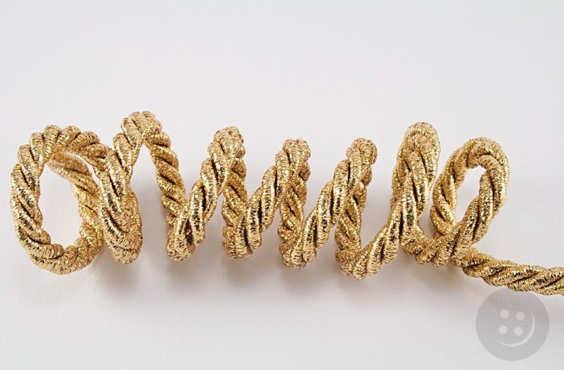 Twisted cord - gold - diameter 7 mm, lurex