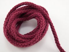 Clothing cotton cord - dark burgundy - diameter 0.5 cm