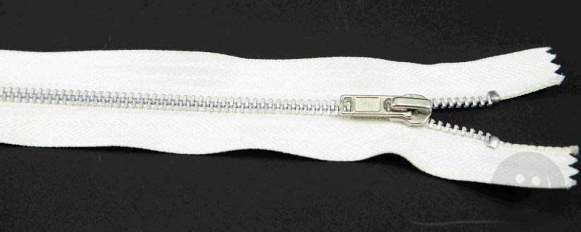Indivisible metal silver zipper No.3 more colors - length (16 - 20 cm)