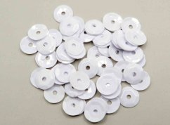 Sew-on sequins - white - diameter 0,6 cm