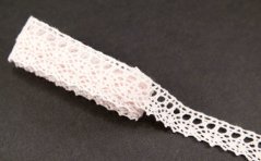 Häkelbörte - Puderrosa - Breite 1,8 cm