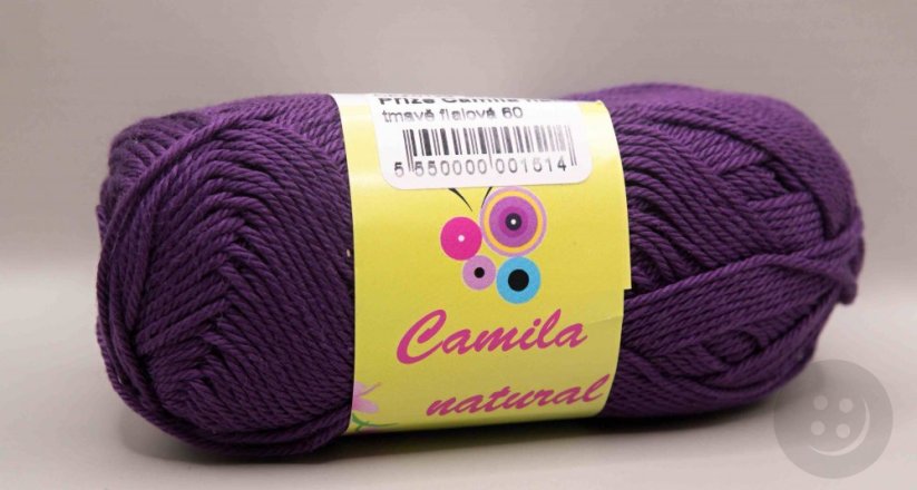 Priadza Camila natural - tmavo fialová - číslo farby 60