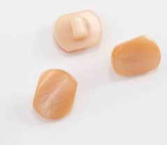 Knopf mit Unternaht - beige glänzend - Größe 1,5 cm x 1,2 cm