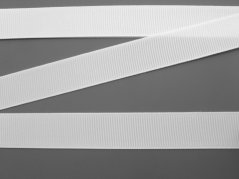 Rypsová stuha tuhá - bílá - šířka 2,7 cm