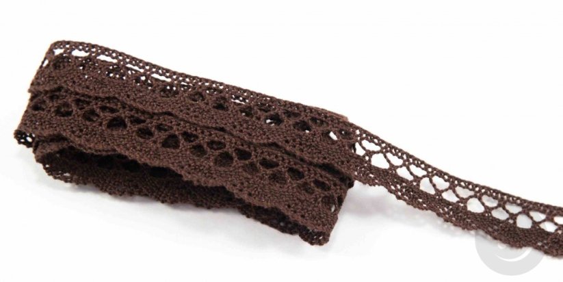 Cotton lace trim - brown - width 1,6 cm
