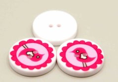 Children's button - bird - diameter 1.5 cm