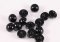 Pearl button with bottom stitching - black - diameter 1.1 cm