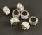 Luxus-Metall-Strass-Endkappe - 0,5 cm Loch - silber - 0,7 cm x 1 cm