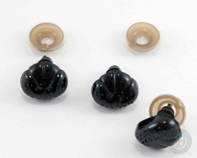 Bezpečností čumáček na výrobu hraček s fousky - černá - rozměr 1,3 cm x 1,5 cm