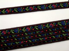Festive ribbon - black - width 1 cm