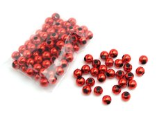 Perlen - metallisiert - rot - Durchmesser 0,6 cm