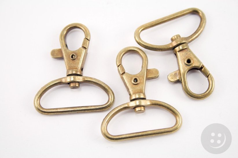 Karabinerhaken - Altmessing - Duchmesser 3 cm