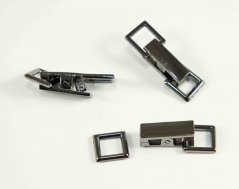 Metal clothing fastener - black nickel - dimensions 0.9 cm x 2.6 cm