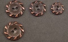 Metal button - old copper  - diameter 2,5 cm