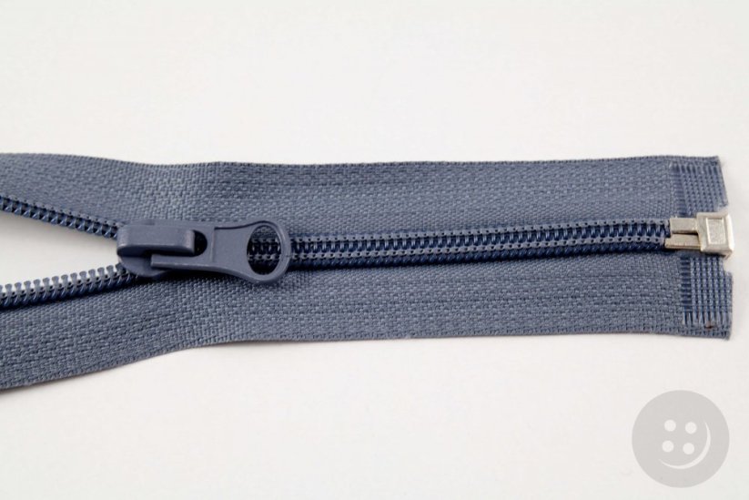 Deliteľné plastové špirálové bundovej zipsy rôzne farby - dĺžka 30 cm - 90 cm - Dĺžka: 70 cm, Farby špirálových bundových zipsov: modrá