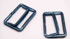 Metal trouser shortener - deep blue silver - pulling hole width 2,3 cm