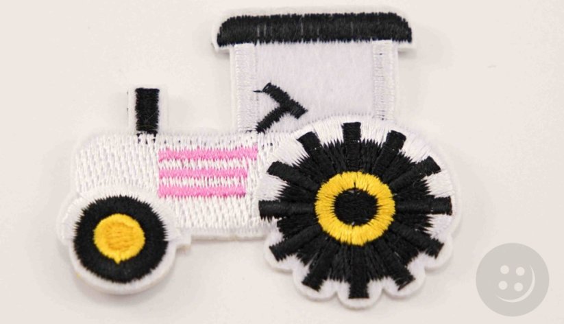 Iron-on patch - Tractor 4.5 cm x 5.5 cm - MULTIPLE COLOR VARIATIONS