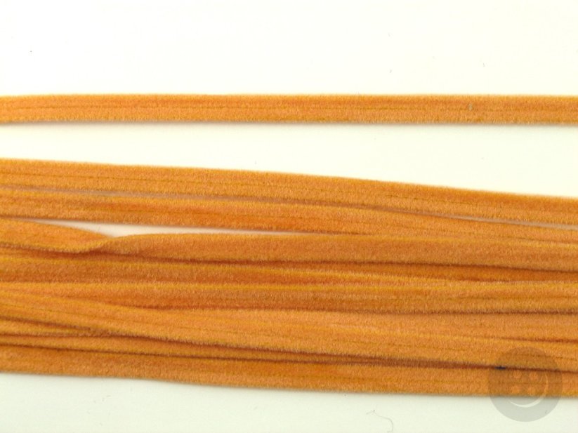 Textilní imitace broušené kůže - meruňková - šířka 0,4 cm