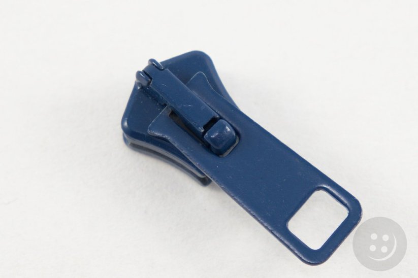 Plastic cubes zipper slider - dark blue - size 7