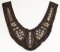 Decorative beaded collar - brown with rhinestones - dimensions 23 cm x 26 cm